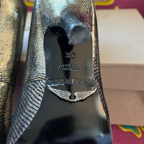 Zadig & Voltaire Gold Shoes Size 39 Women’s 9 - Picture 10 of 13